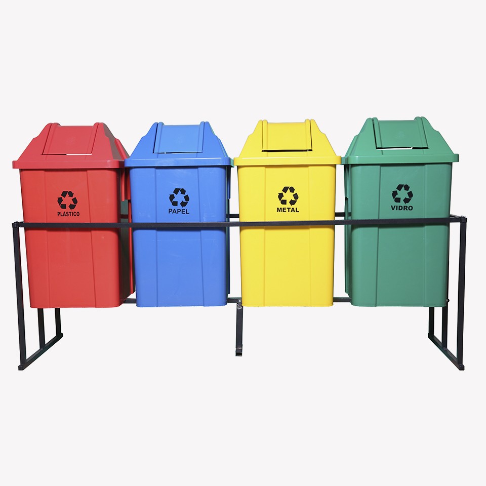 Suporte Ecobox COM 4 Lixeiras JSN 100 Litros 