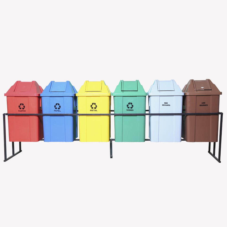 Suporte Ecobox COM 6 Lixeiras JSN 100 Litros 