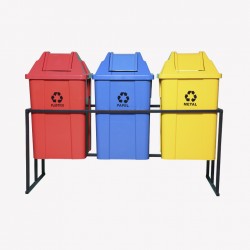 Suporte Seletivo Ecobox COM 3 Lixeiras 60 Litros J.