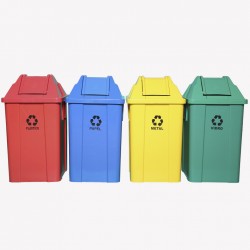 Lixeira J 25 Litros Quadrada Tampa V.V.