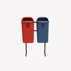 Suporte Seletivo Papeleira LP COM 2 Lixeiras 50 Litros