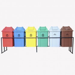 Suporte Seletivo Ecobox COM 6 Lixeiras 60 Litros J.