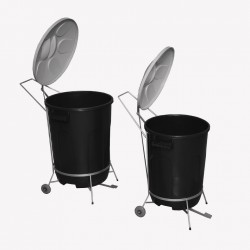 Suporte Pedal COM Lixeira JG 90 Litros com Rodízio