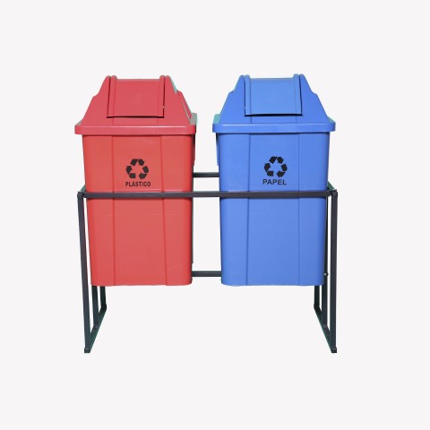 Suporte Seletivo Ecobox COM 2 Lixeiras 60 Litros J.