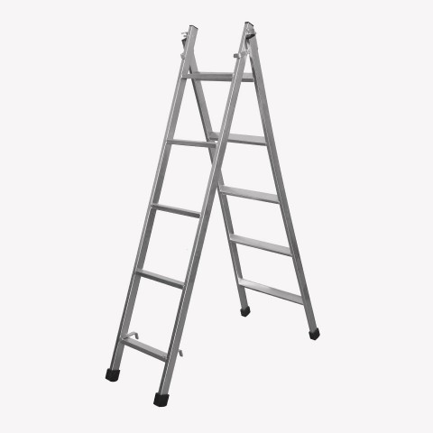 Escada articulada e expansível com 5 degraus