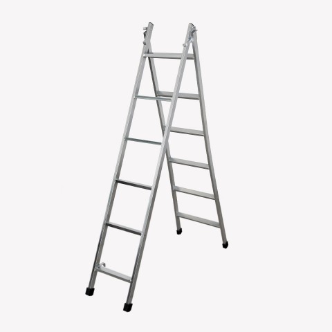 Escada articulada e expansível com 6 degraus