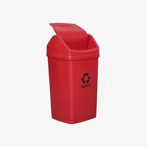 Lixeira B 50 Litros Quadrada Tampa V.V.