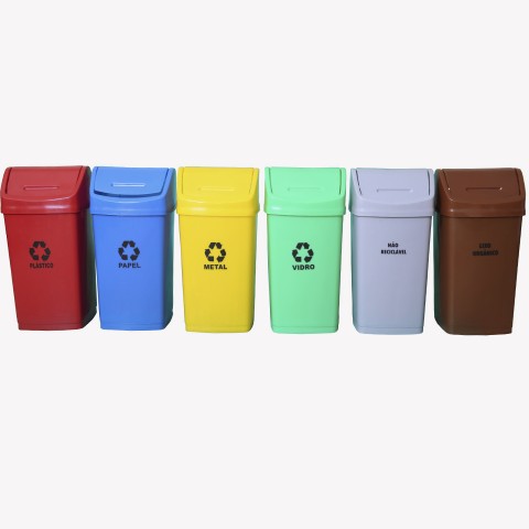 Lixeira B 50 Litros Quadrada Tampa V.V.