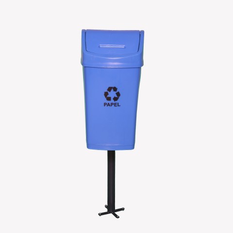 Poste COM 1 Lixeira 50 Litros B Tampa vai e vem