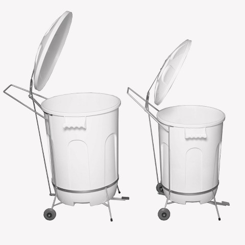 Suporte Pedal COM Lixeira JG 90 Litros com Rodízio