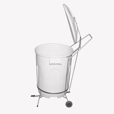 Suporte Pedal COM Lixeira JG 60 Litros com Rodízio