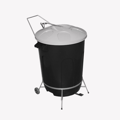 Suporte Pedal COM Lixeira JG 90 Litros com Rodízio